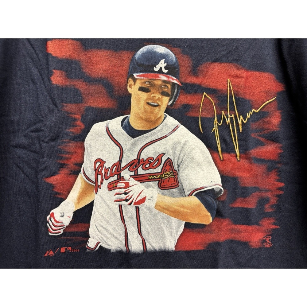 Atlanta Braves‎ Shirt Majestic Men's Graphic Short Sleeve Vintage 2005 New Blue